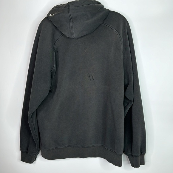 Vintage Nike Spellout Black Hooded Sweatshirt Size Large 90s Grunge - Picture 4 of 12